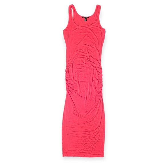VICTORIA’S SECRET Women’s Pink Ruched Tank Midi Dress Size Medium Short - Picture 1 of 4